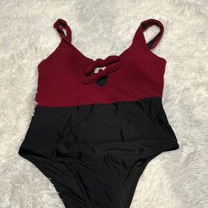 Tie Front One Piece Swimsuit